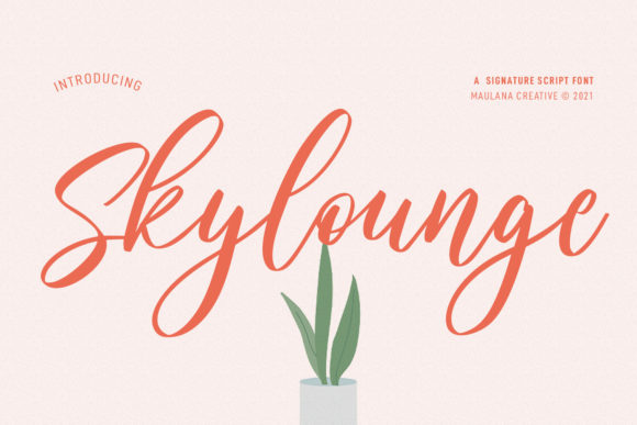 Skylounge Signature Script Font for Makers