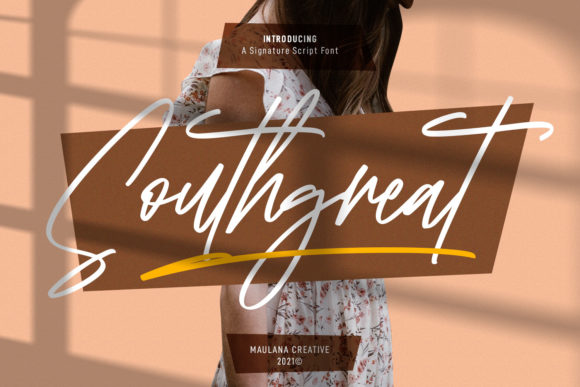 South Great Signature Script Font for Editorial Design