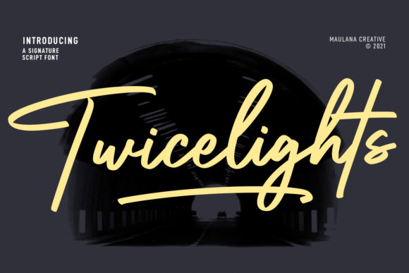 Twicelights Signature Script Font for Editors